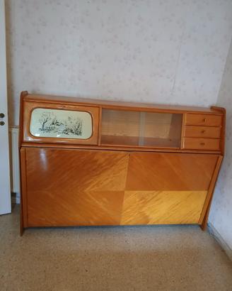 Letto ribaltabile con scrittoio anni 50/60