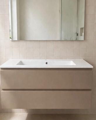 Mobile lavabo sospeso con specchio 106x52x52