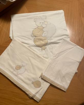 Set copri piumino lenzuola lettino neonato bambini