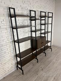 Libreria modulare tripla italiana anni '60