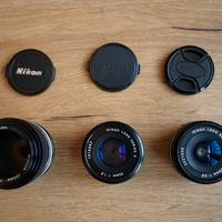 Set di Obiettivi Vintage Nikon 105mm\50mm\28mm