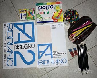 Lotto Cartoleria scuola: album, colori, pennarelli