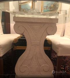 Tavolo marmo e vetro