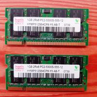 2x RAM DDR2 SODIMM da 1gb/u 667mhz per portatili
