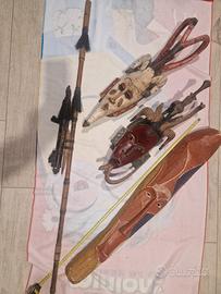 lotto maschera e Cerbottana etniche vintage 