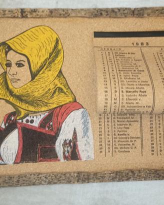 Quadro artigianale in sughero sardo vintage
