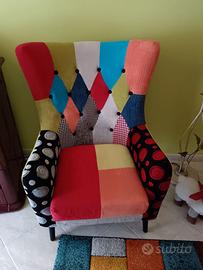 Poltrone stile Imperial in patchwork