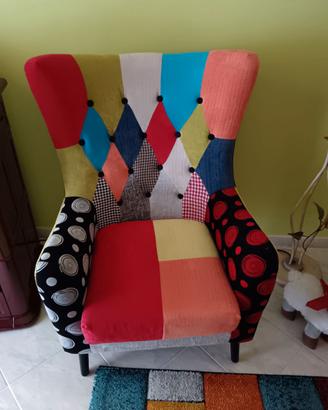Poltrone stile Imperial in patchwork
