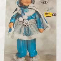 nuovissimo vestito carnevale baby fiocco di neve 