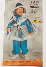nuovissimo vestito carnevale baby fiocco di neve 