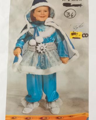 nuovissimo vestito carnevale baby fiocco di neve 