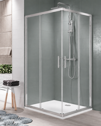 NOVELLINI ZEPHYROS QUADRATO 90x90 CROMO PROFILI