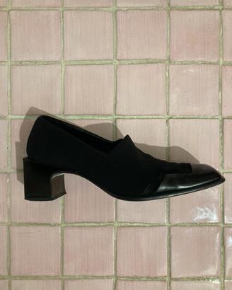 Scarpe con tacco Bisanti nere Tacco cubo quadrato