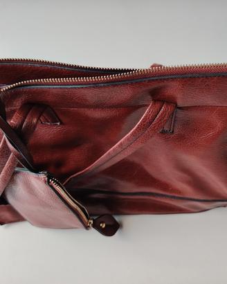 Borsa marrone pelle sintetica