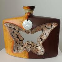 Vaso in Ceramica Motivo Farfalla (nuovo)