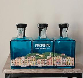 SERIE DI 3 BOTTIGLIE VUOTE DI PORTOFINO DRY GIN 