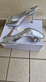 Scarpe argento  pelle n 40