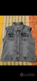 Giubbino da donna smanicato nuovo in jeans