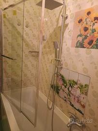 vasca da bagno, vetro protettore e doccia 