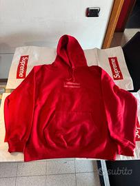 Felpa Supreme Inside Out Box Logo Hooded rosso XL