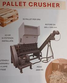 Macinatore trituratore industriale x bancali legno