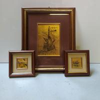 Coppia dipinti in lamina d'oro