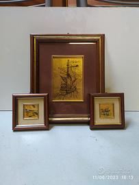 Coppia dipinti in lamina d'oro