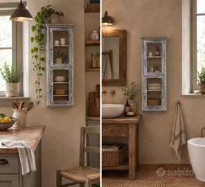 Vetrinetta in legno shabby chic stile vintage