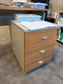 Cassettiera per scrivania con chiave