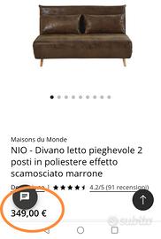 divano letto con topper 