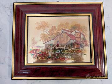 Quadro dipinto su fondo dorato 