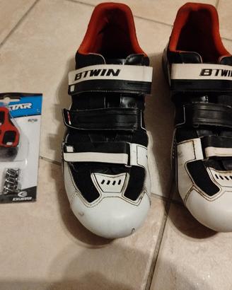 Scarpe bici da corsa n°45  con racchette 