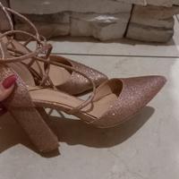 scarpe glitter rosa gold