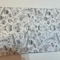 Stoffa lavabile con lavagna e porta pennarelli