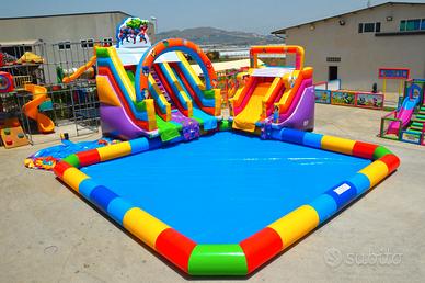 Scivoli Gonfiabili Acquatici con Piscina x Bambini