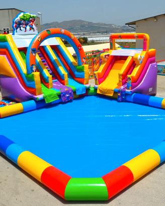 Scivoli Gonfiabili Acquatici con Piscina x Bambini