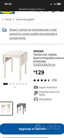 Tavolino con ribalta bianco Ikea
