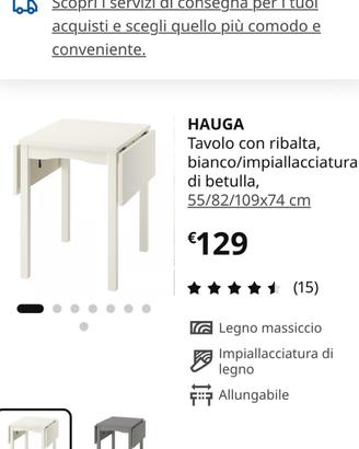 Tavolino con ribalta bianco Ikea