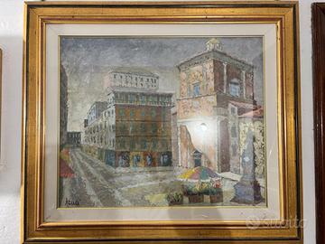 Quadro paesaggio urbano stile vintage