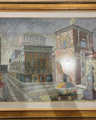 Quadro paesaggio urbano stile vintage