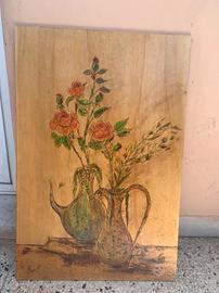 Quadro dipinto a olio su legno