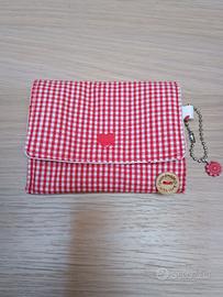 Portamonete a quadretti rossi