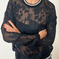 Maglia Tezenis nera semitrasparente S