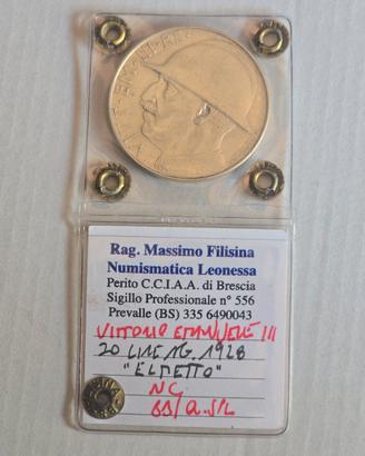  Italia, Regno Vittorio Emanuele III. 20 Lire 1928