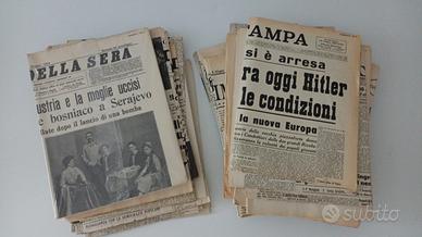 Grande lotto di circa 200 facsimile di quotidiani