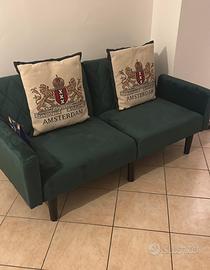 Divano letto due posti verde