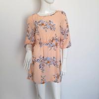 Abito copricostume corto rosa pesca fiori (S) H&M