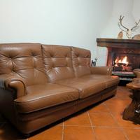 Set Salotto vera pelle - divano 3 posti +2 poltron