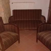 Set divano e due poltrone stile art deco