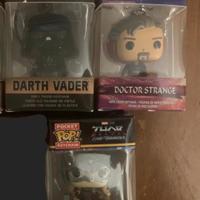 3 portachiavi funko pop star wars e Marvel